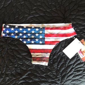 NWT American Flag Bikini Bottoms